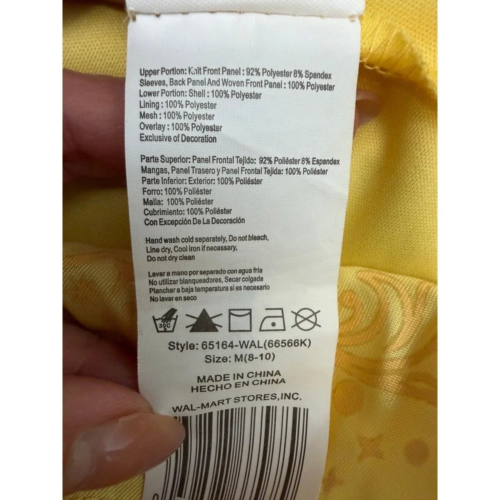 Disney Princess Belle Costume Dress Girls Size M 8-10 Yellow Beauty and the Beas